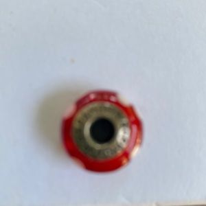 Pandora Red White Floral Murano Glass Charm